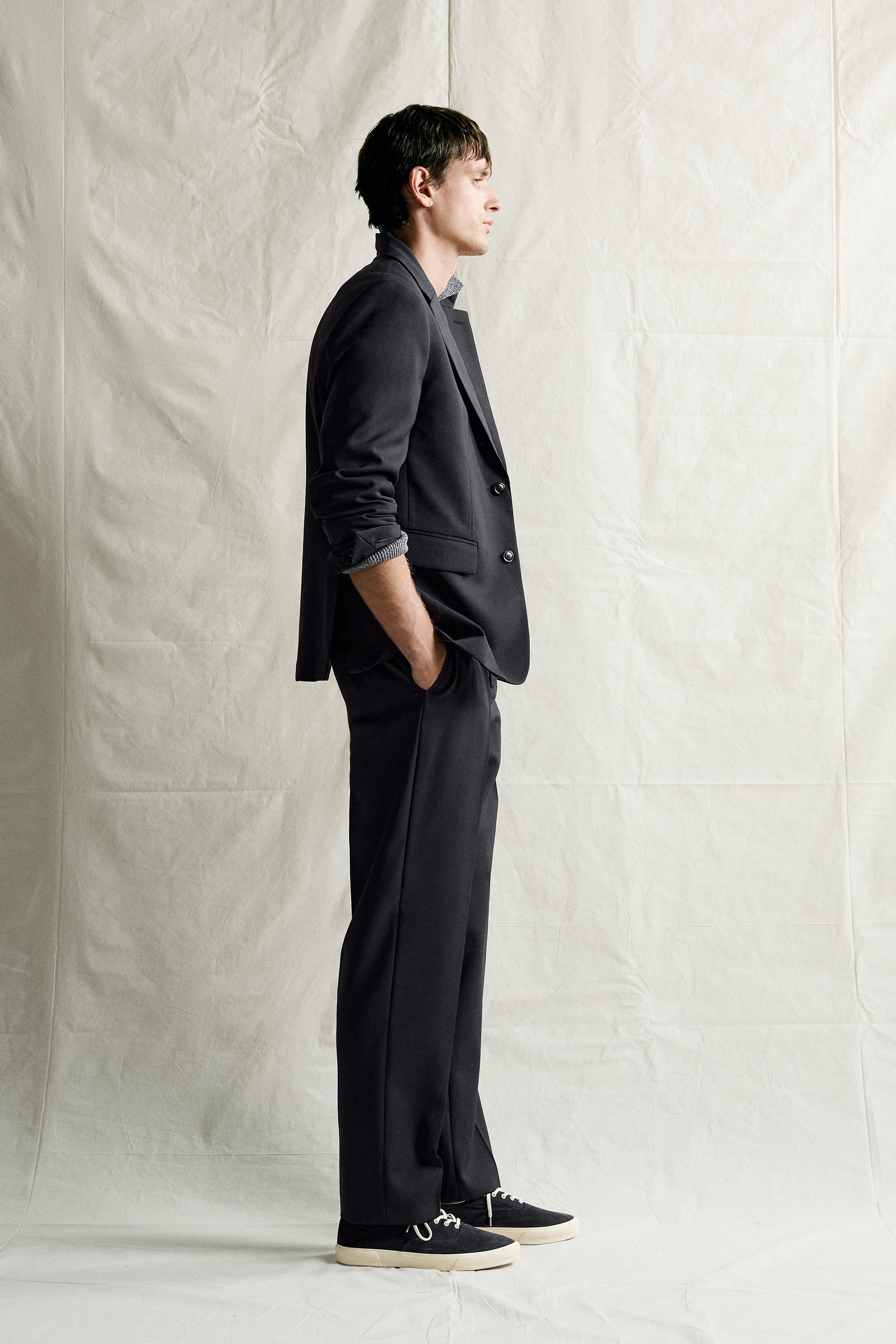 100% WOOL REGULAR FIT SUIT TROUSERS